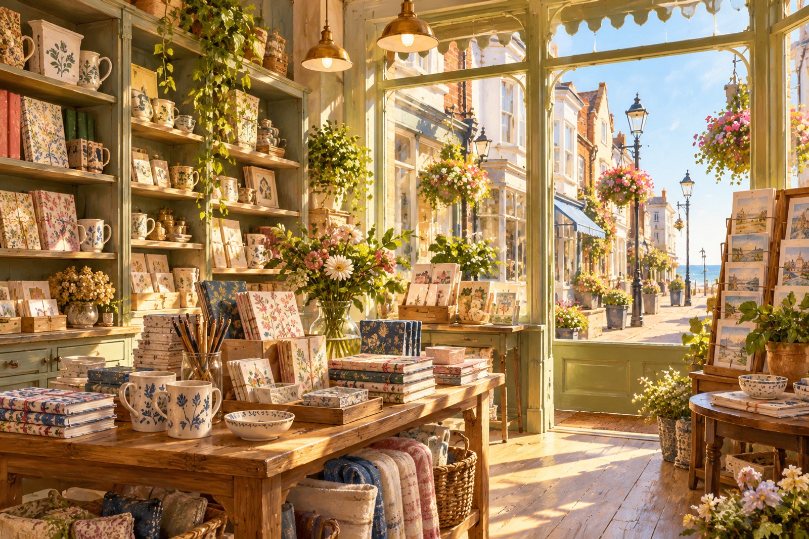 Artist's impression of a representative independent Eastbourne gift and stationery shop, not an actual named premises